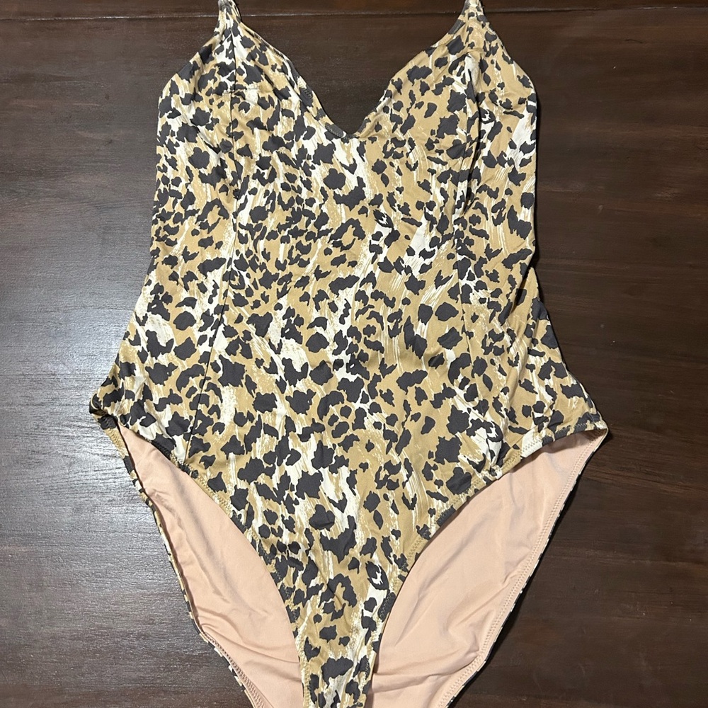 Spell Leopard-Print One-Piece Swimsuit in Tan, Black, White